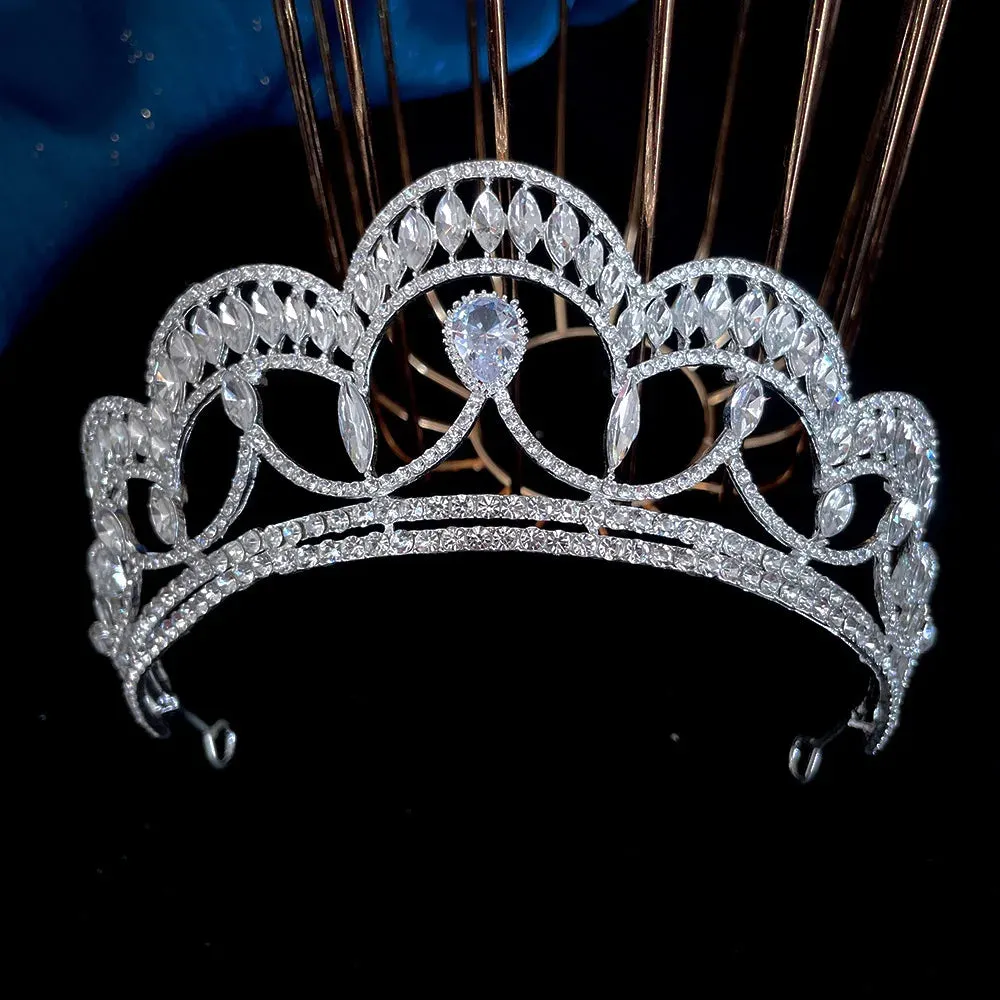 Silver Color Rhinestone Crystal Bridal Tiaras-Crowns- For Brides or Quinceaneras