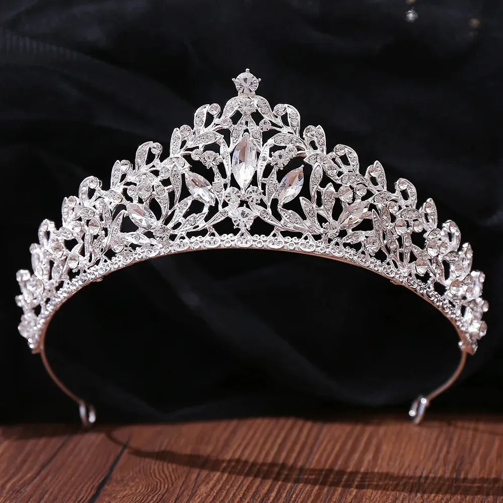 Silver Color Rhinestone Crystal Bridal Tiaras-Crowns- For Brides or Quinceaneras