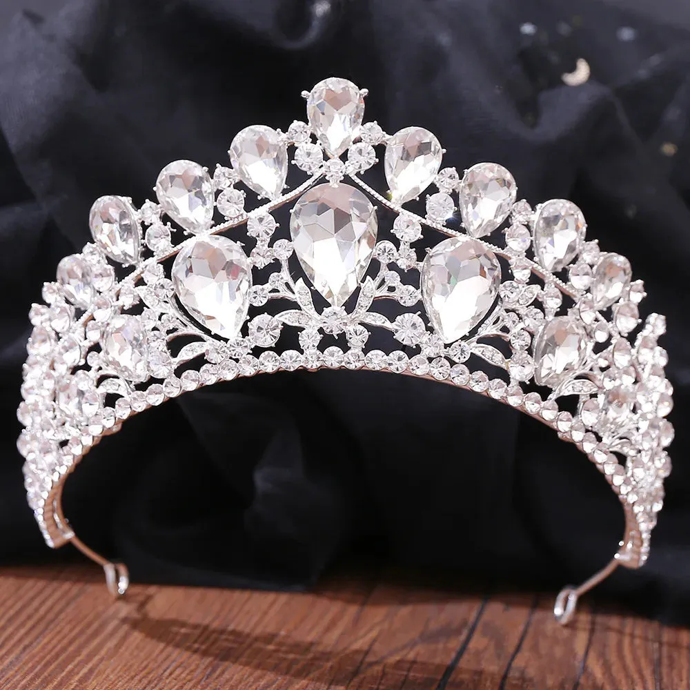 Silver Color Rhinestone Crystal Bridal Tiaras-Crowns- For Brides or Quinceaneras