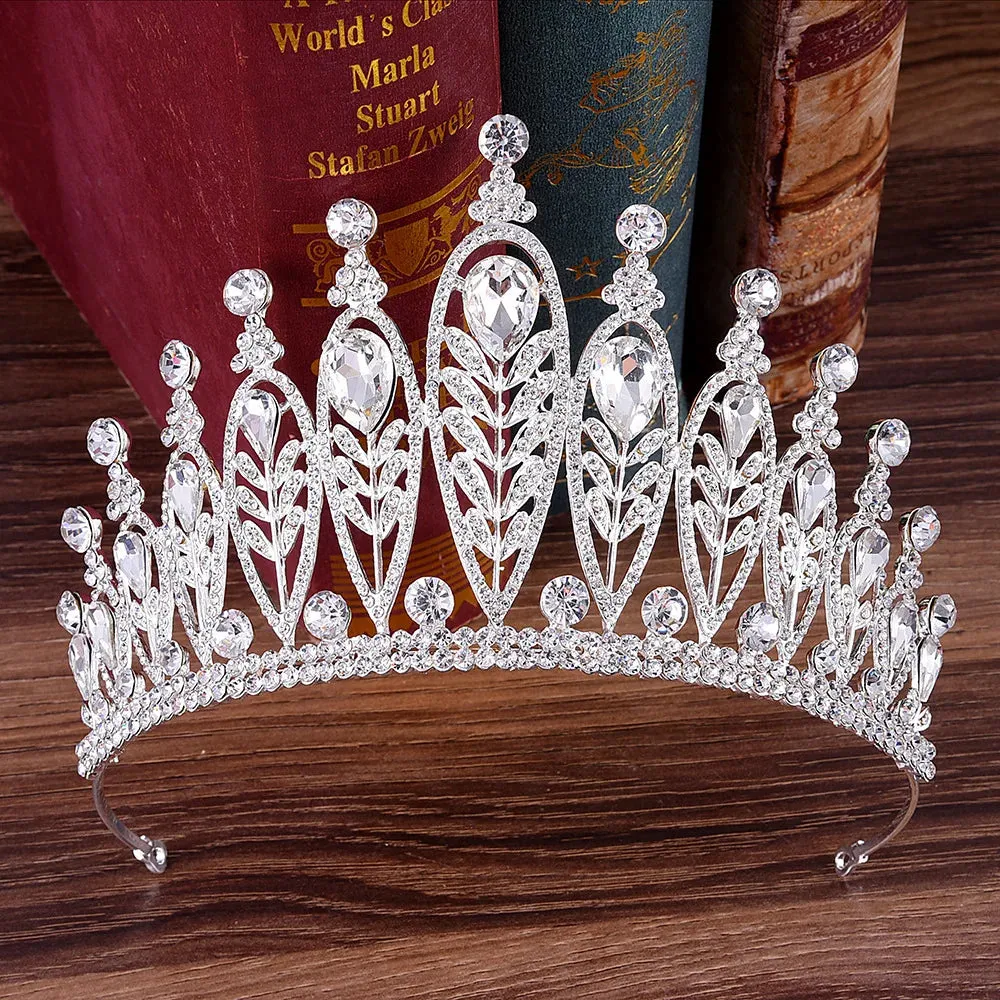 Silver Color Rhinestone Crystal Bridal Tiaras-Crowns- For Brides or Quinceaneras