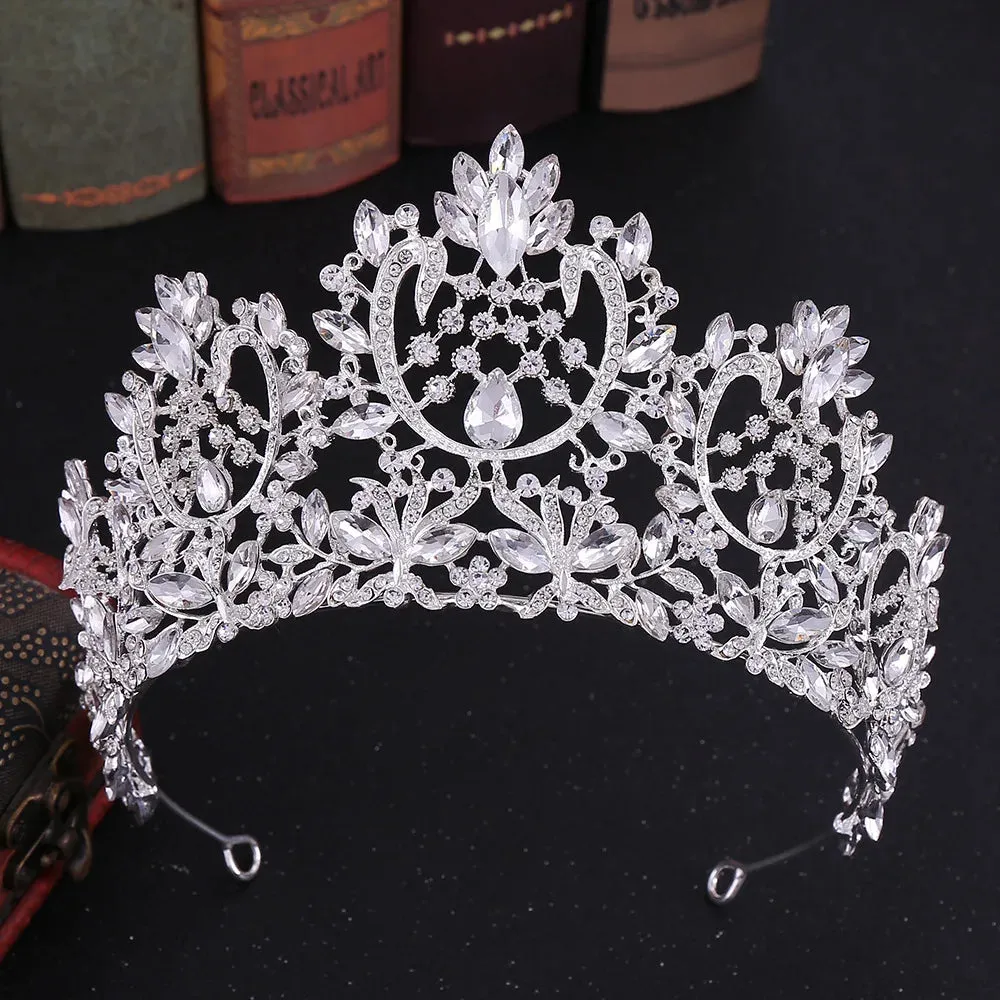 Silver Color Rhinestone Crystal Bridal Tiaras-Crowns- For Brides or Quinceaneras