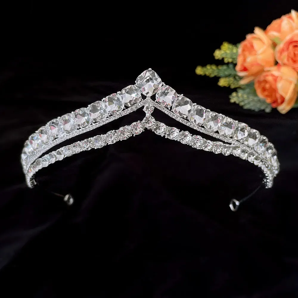 Silver Color Rhinestone Crystal Bridal Tiaras-Crowns- For Brides or Quinceaneras