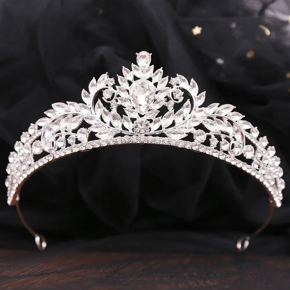 Silver Color Rhinestone Crystal Bridal Tiaras-Crowns- For Brides or Quinceaneras