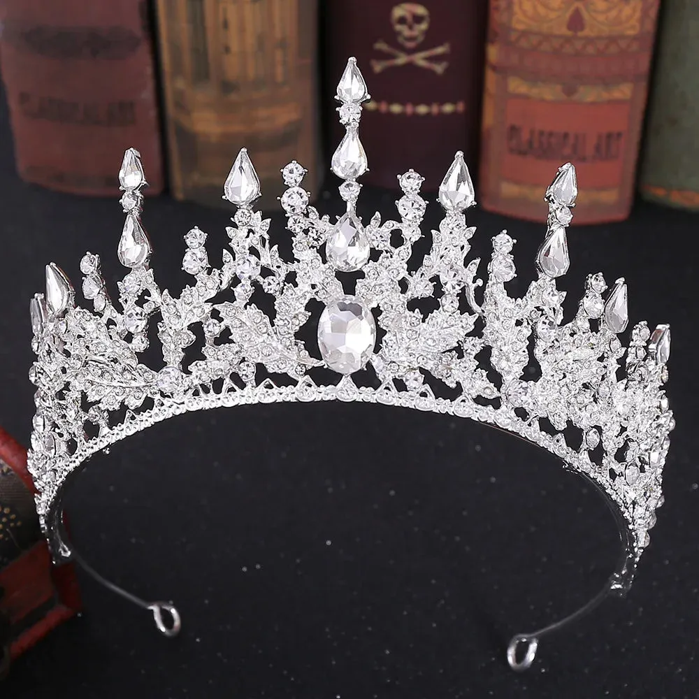 Silver Color Rhinestone Crystal Bridal Tiaras-Crowns- For Brides or Quinceaneras