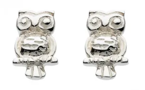 SILVER OWL STUD EARRINGS 40136HP013