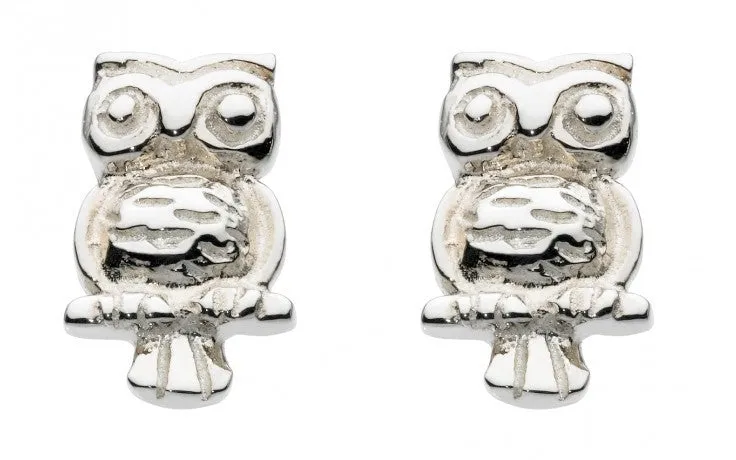 SILVER OWL STUD EARRINGS 40136HP013