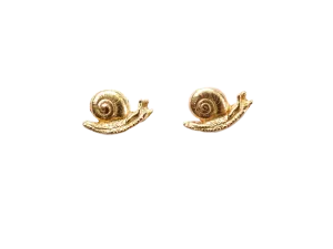 snail earrings in gold