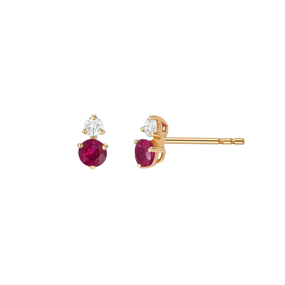 Souli Ruby And Diamond Earrings