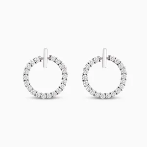 Sparkling Open Circle Stud Earrings