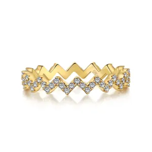 Stackable Zig Zag CZ Eternity Ring - Gold