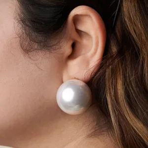 Statement Oversized Pearl Stud Earrings - Large Pearls for a Bold Look