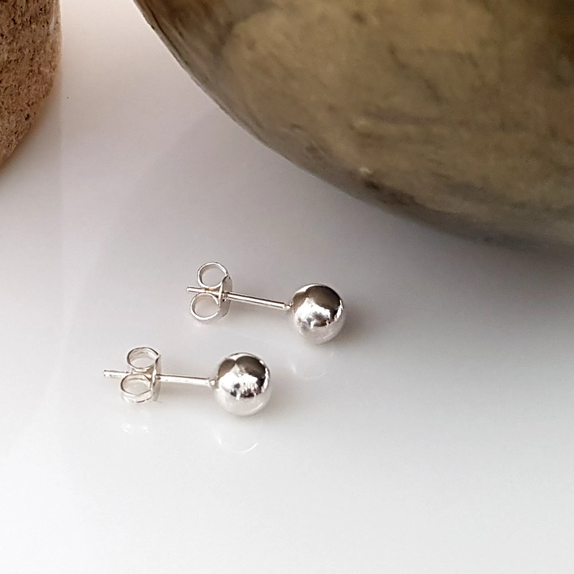 Sterling Silver Ball Stud Earrings 3, 4 & 5mm Ball Studs | Unisex Jewellery