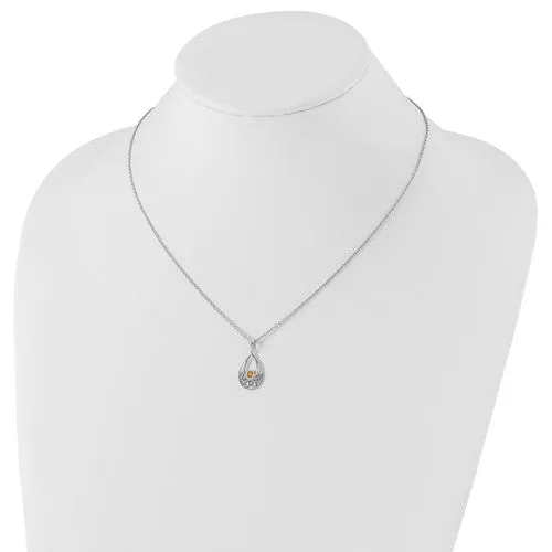 Sterling Silver White Ice Citrine Necklace