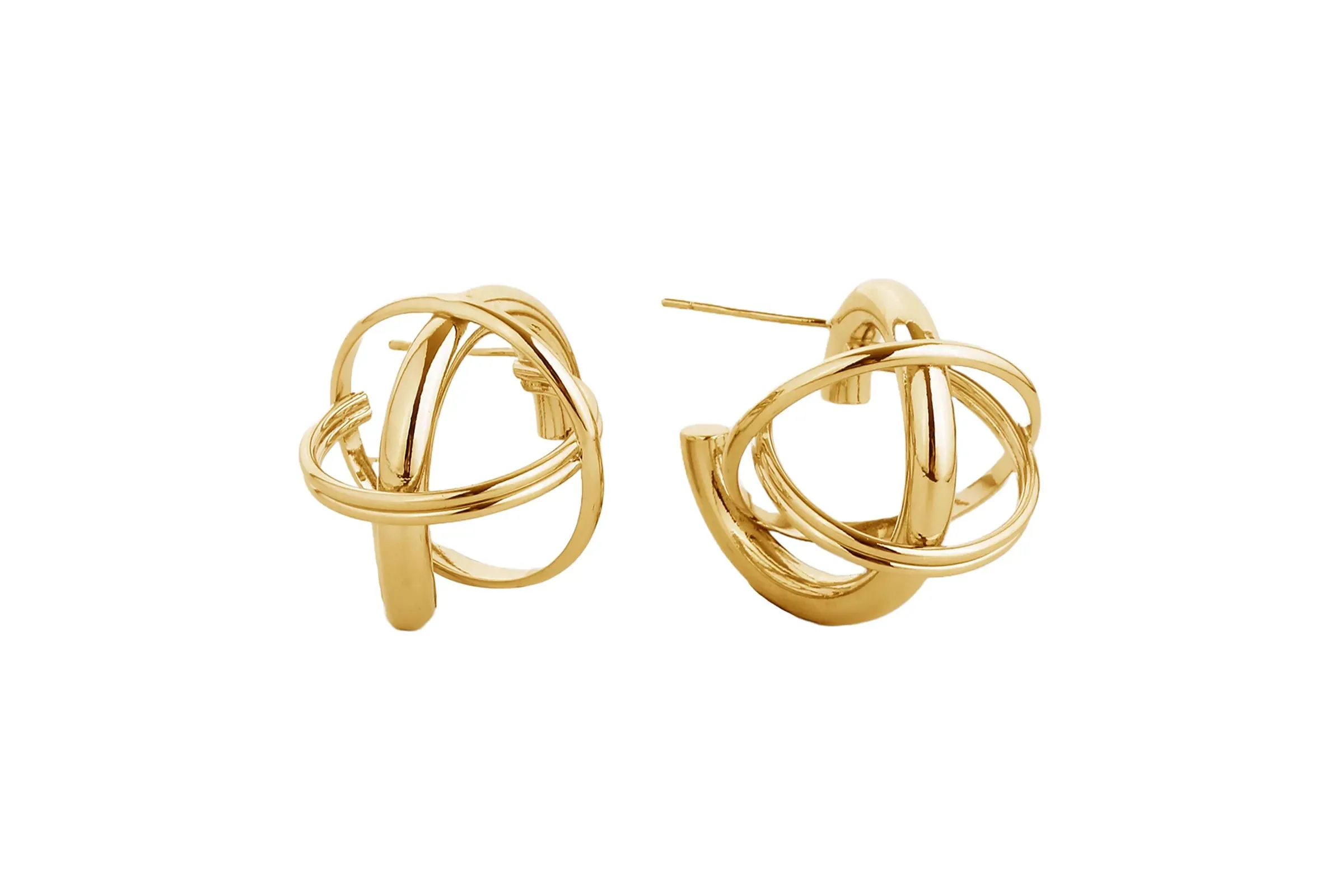 Stud 14K Small Gyro Ball Earrings for Women