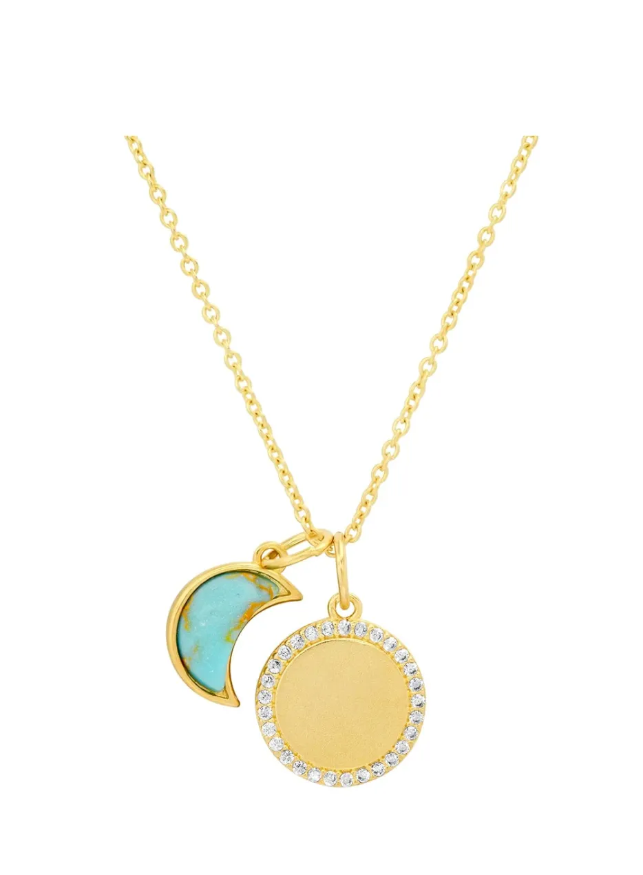 SUN & MOON CHARM  NECKLACE