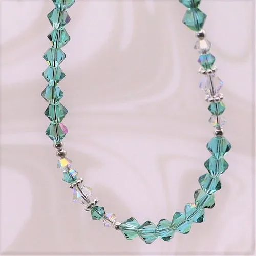 Swarovski™ Crystals Anklet - Luminous Light Turquoise