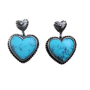 TEEK - Framed Heart Dangle Earrings