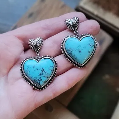 TEEK - Framed Heart Dangle Earrings