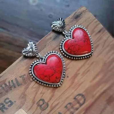 TEEK - Framed Heart Dangle Earrings