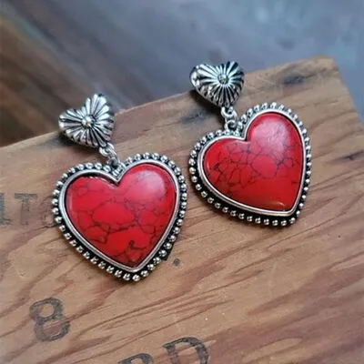 TEEK - Framed Heart Dangle Earrings