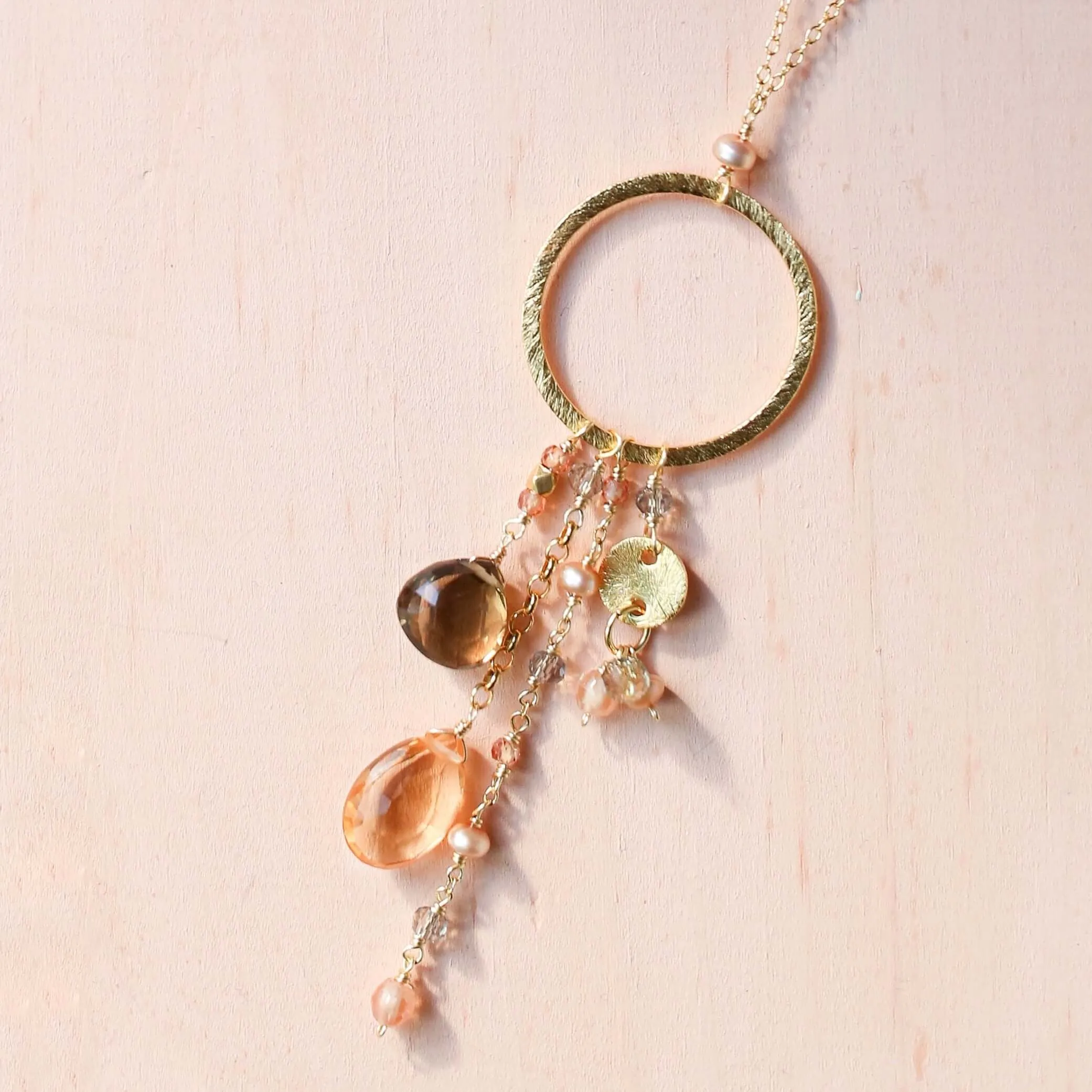 The Ammil Necklace - Citrine & Smoky Quartz