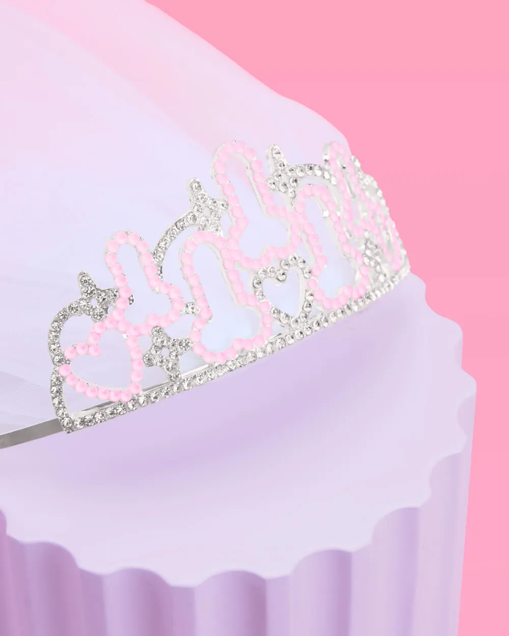 The Penis Tiara   Veil - rhinestone tiara   veil