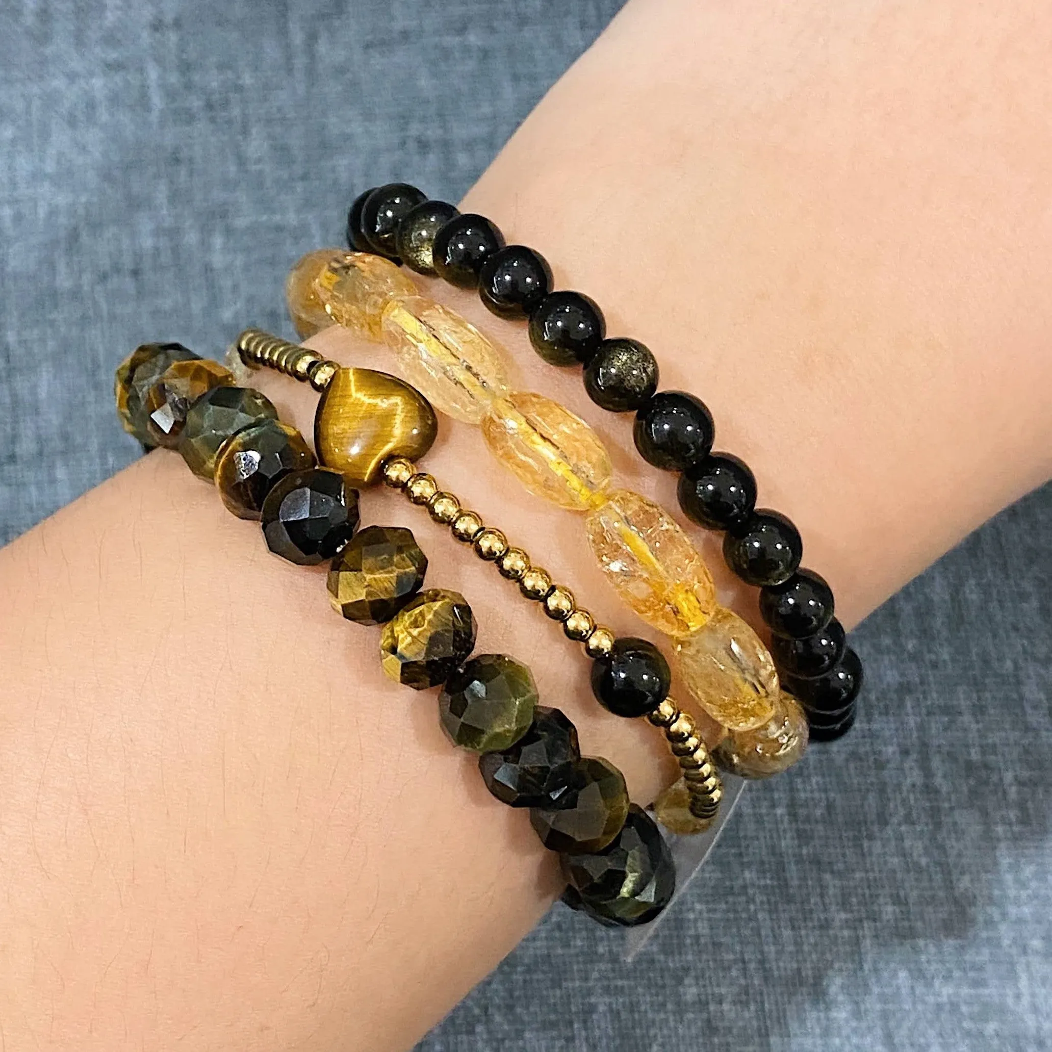 Tiger Eye, Black Onyx, and Citrine