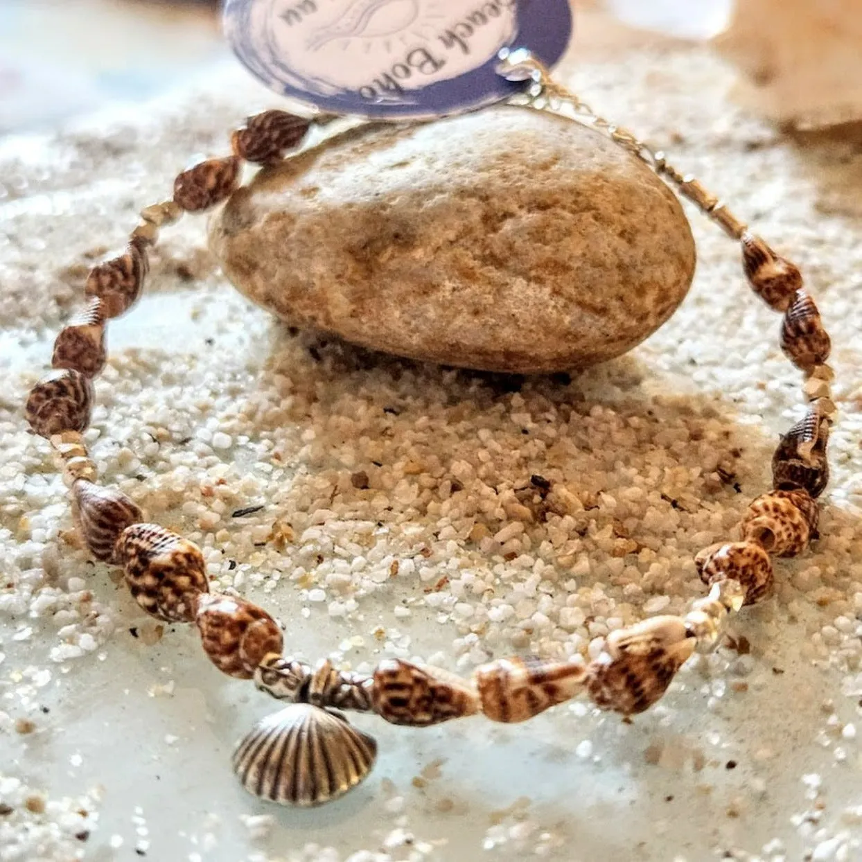 TIGER SHELLS - SILVER HILLTRIBE ANKLET