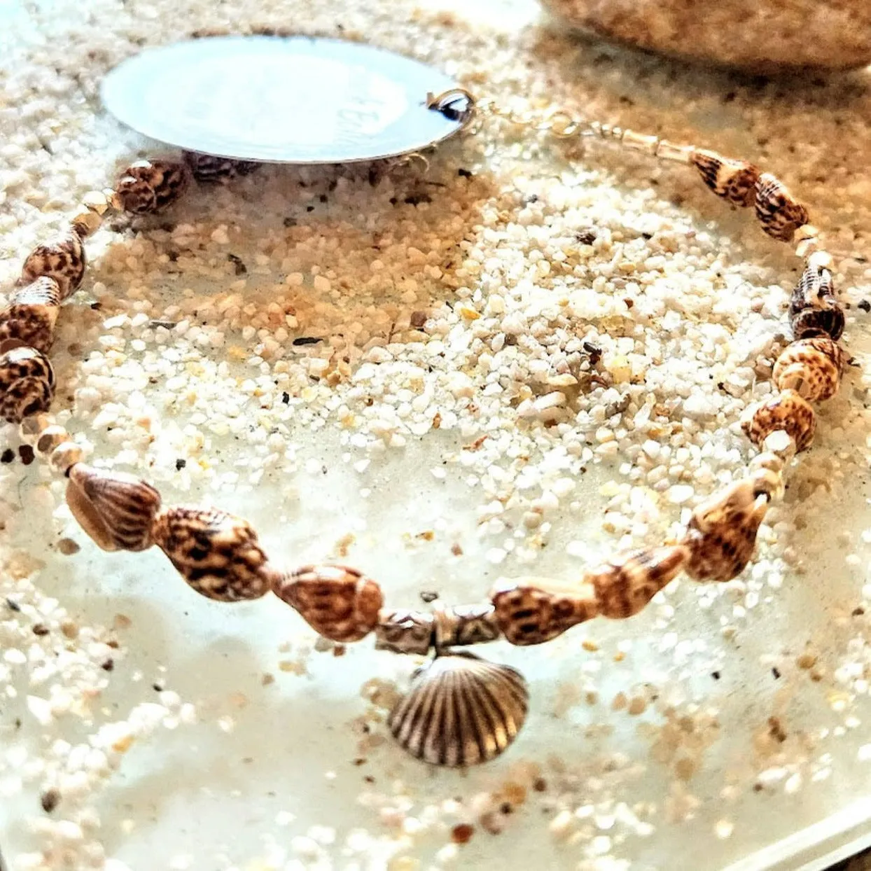 TIGER SHELLS - SILVER HILLTRIBE ANKLET