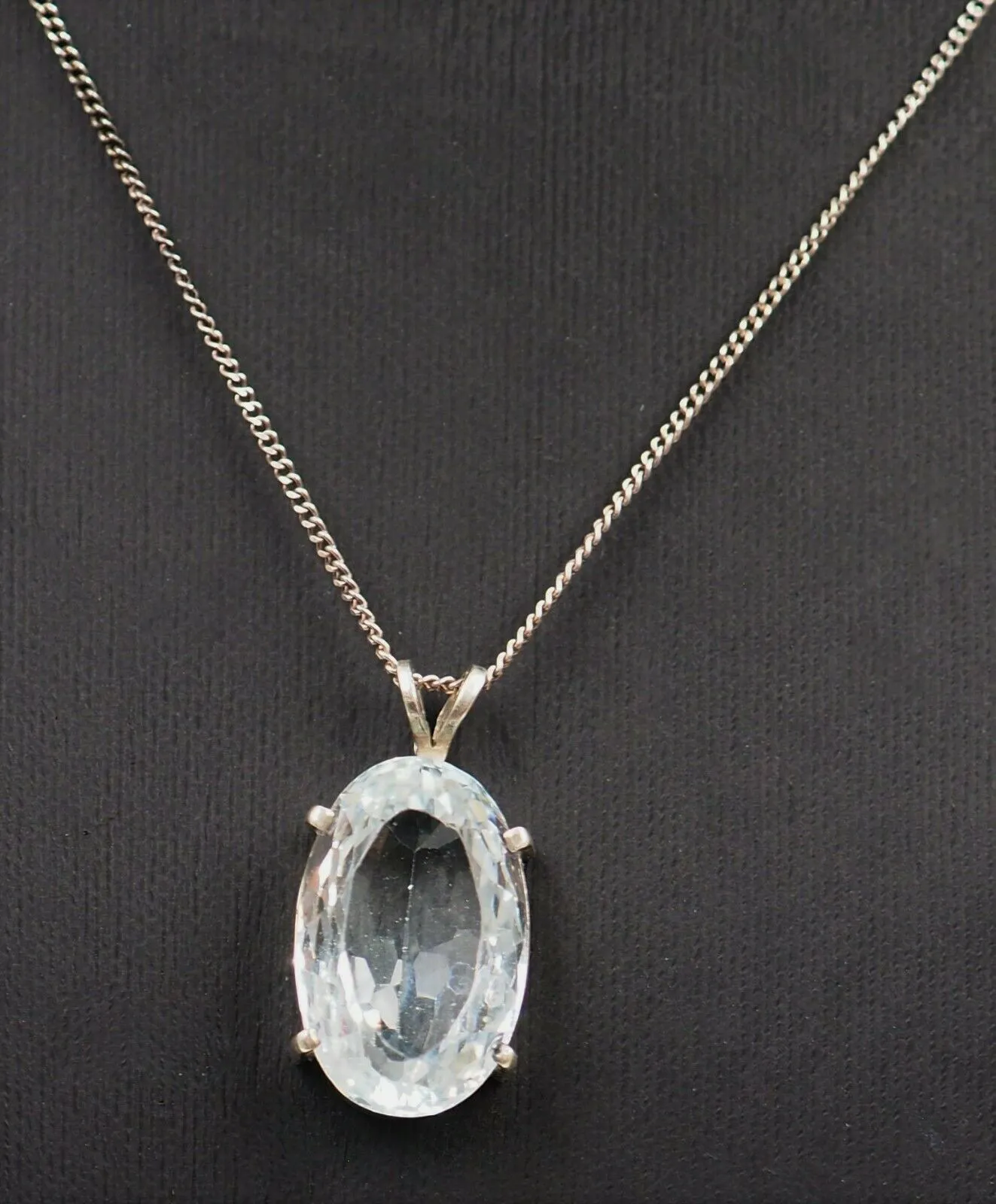 Topaz Gemstone Pendant Sterling Silver Necklace Fine Jewellery