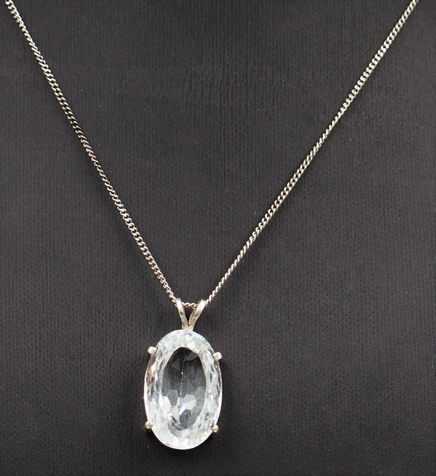 Topaz Gemstone Pendant Sterling Silver Necklace Fine Jewellery