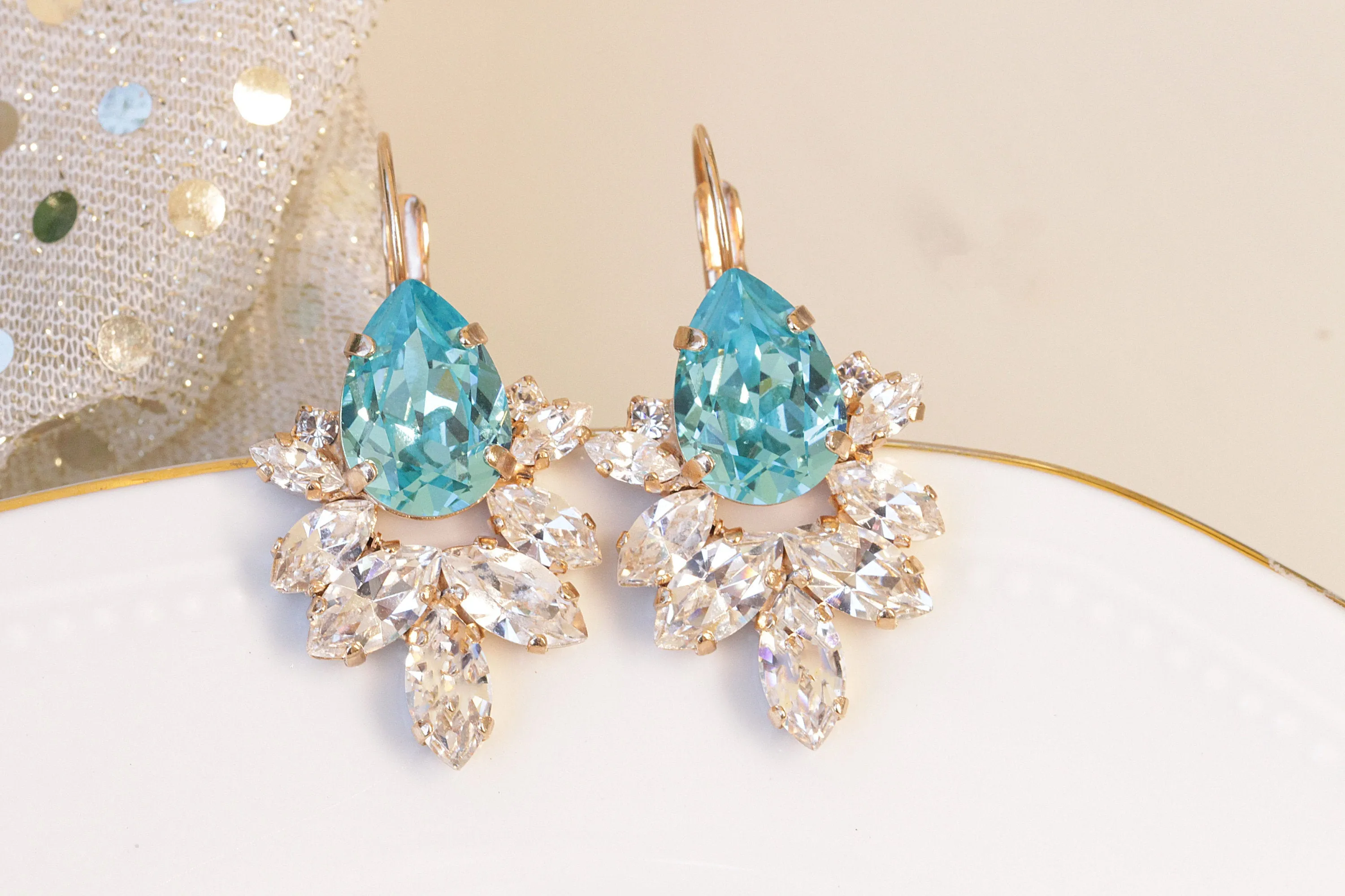 TURQUOISE BRIDAL EARRINGS