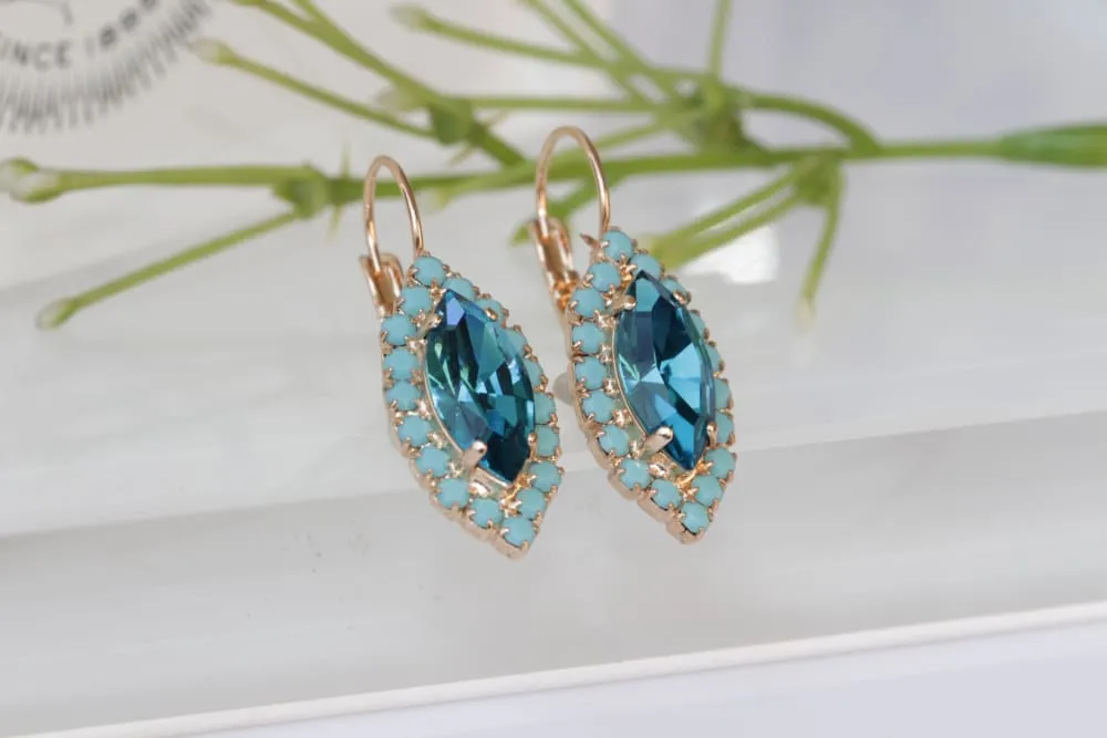 TURQUOISE CRYSTAL EARRINGS