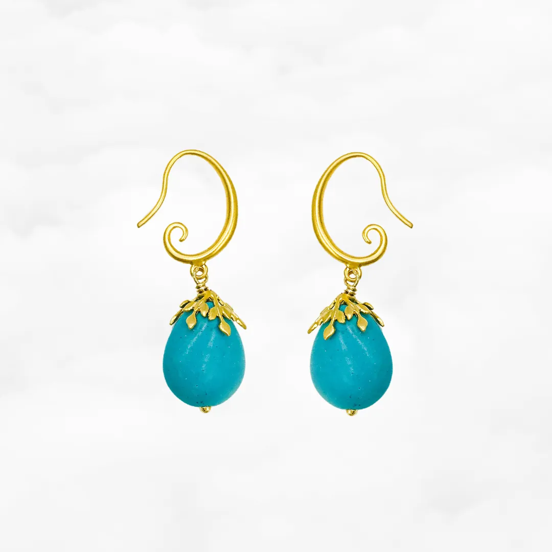 Turquoise Howlite Drop Earrings