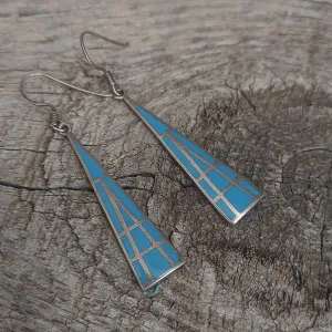 Turquoise Inlayed Dangle Earrings