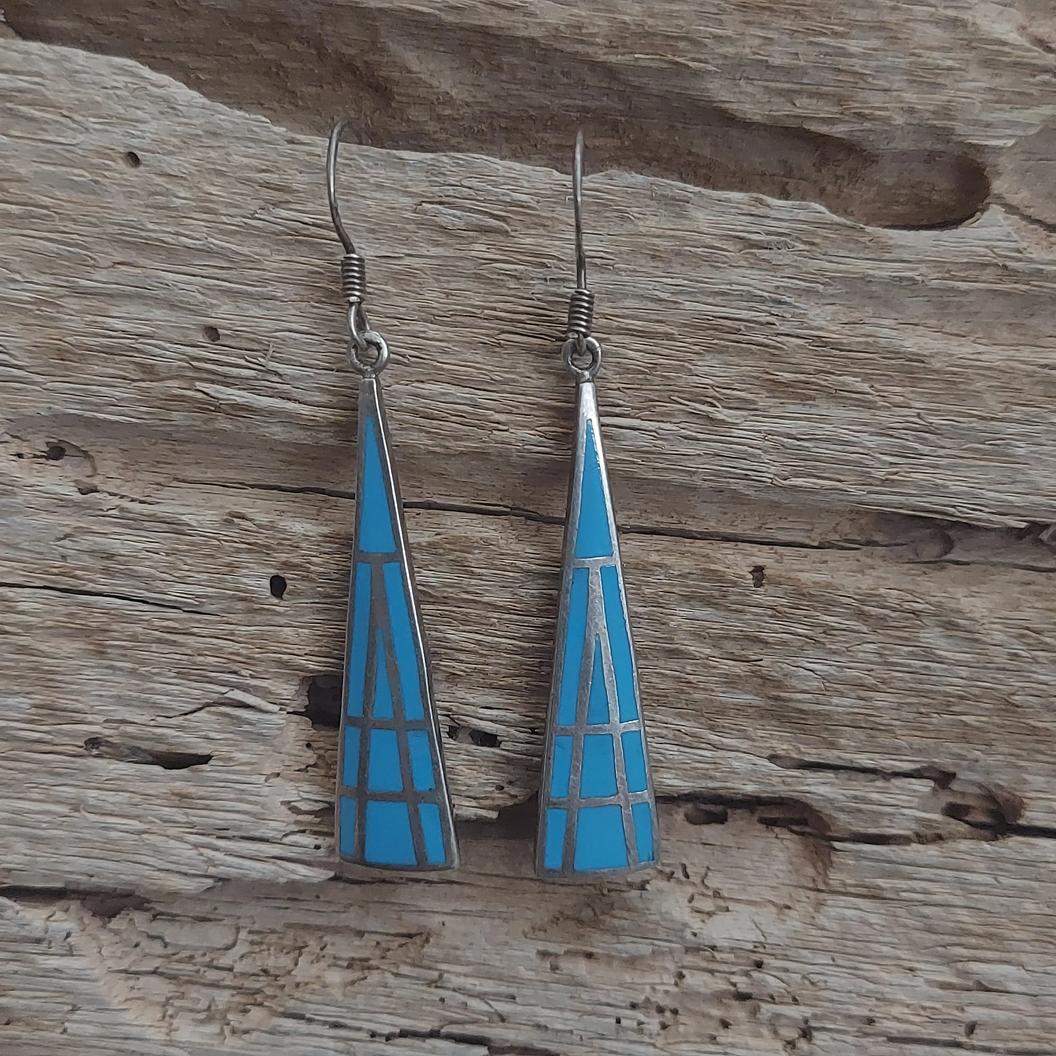 Turquoise Inlayed Dangle Earrings