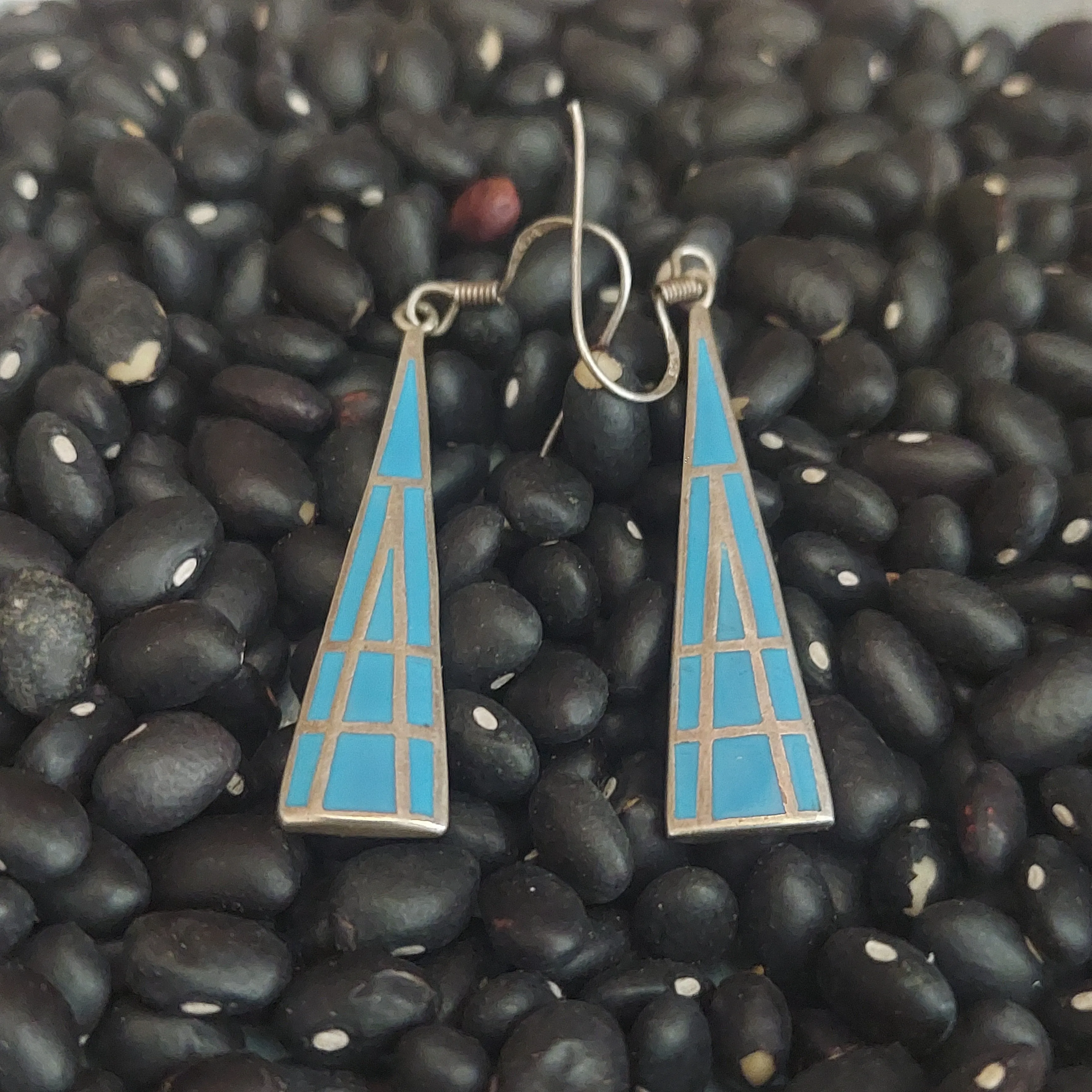 Turquoise Inlayed Dangle Earrings