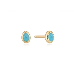 Turquoise Wave Stud Earrings E044-01G