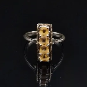 Unique Handmade Citrine 925 Sterling Silver Ring