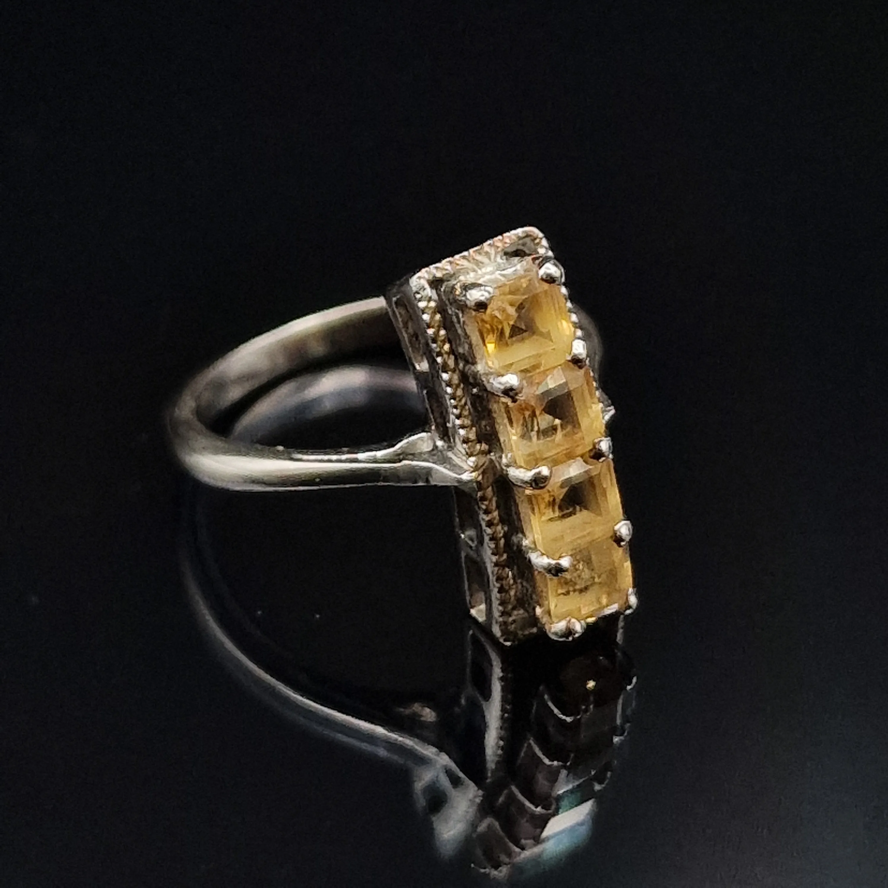 Unique Handmade Citrine 925 Sterling Silver Ring