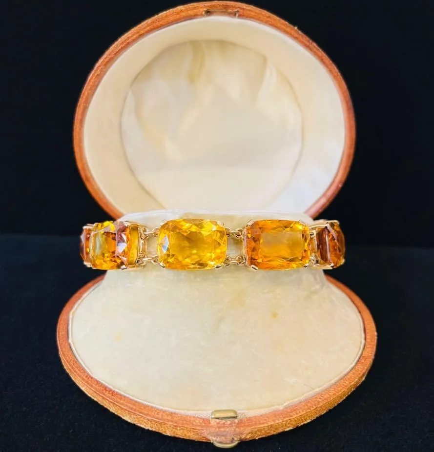 Vintage Citrine 14ct Yellow Gold Bracelet