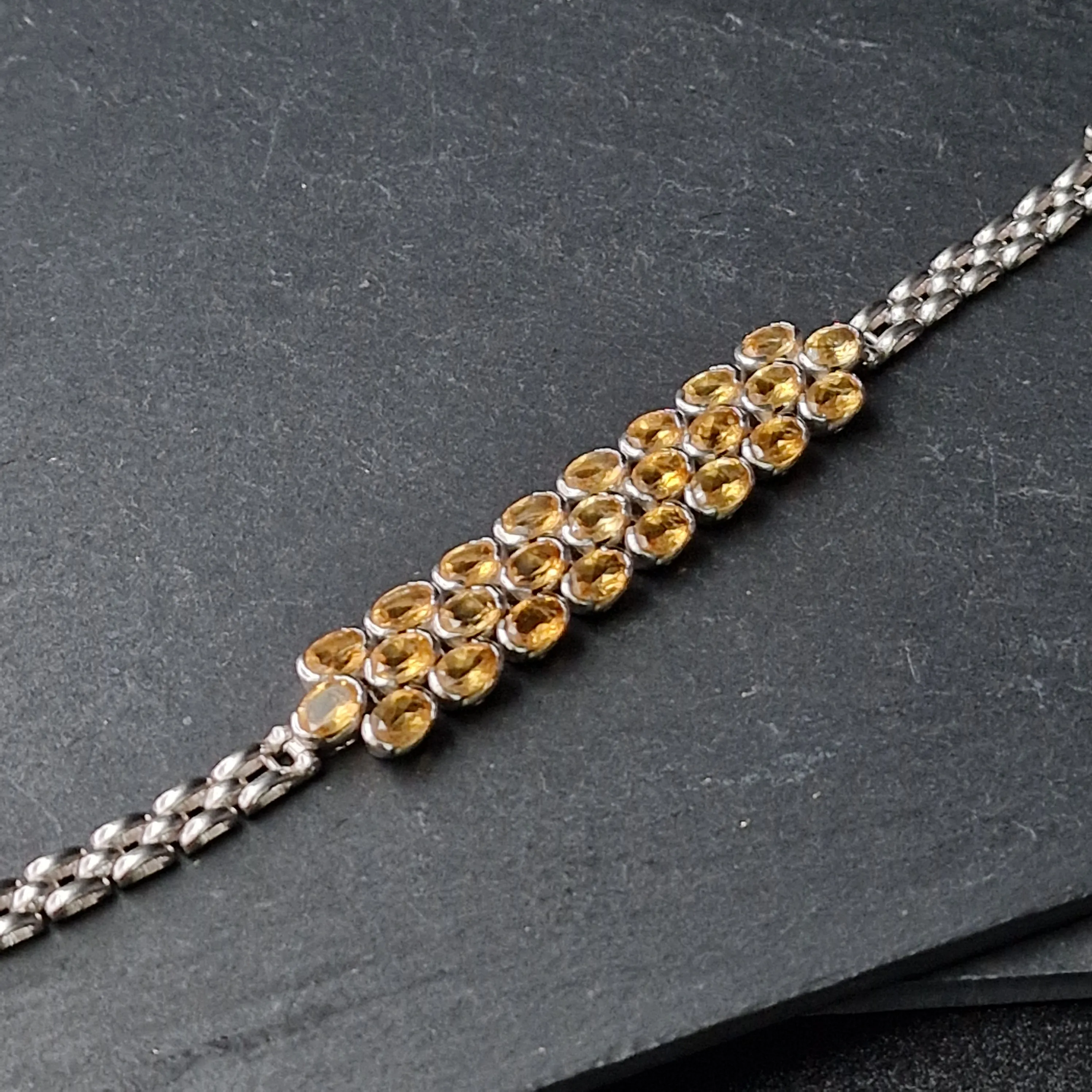 Vintage Citrine Silver Sterling 925 Bracelet - A Stunning Vintage Piece