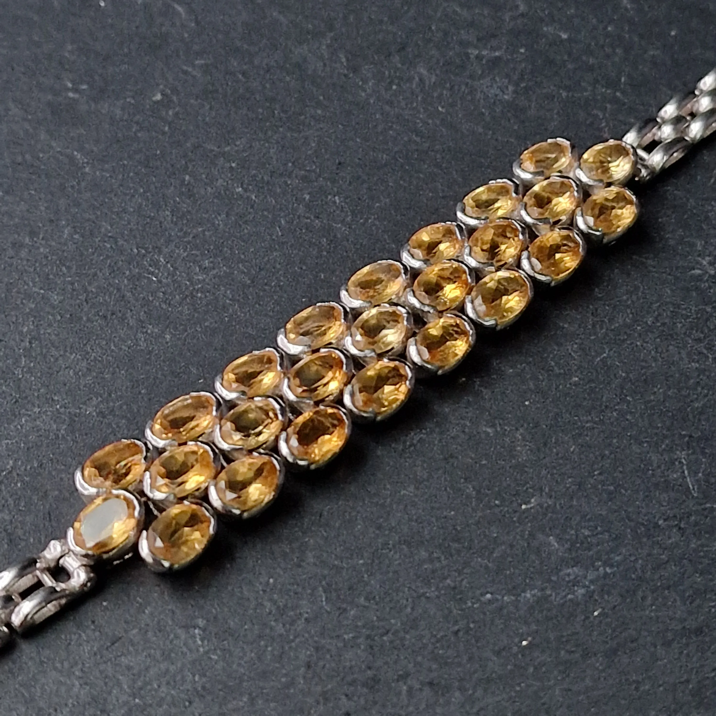 Vintage Citrine Silver Sterling 925 Bracelet - A Stunning Vintage Piece