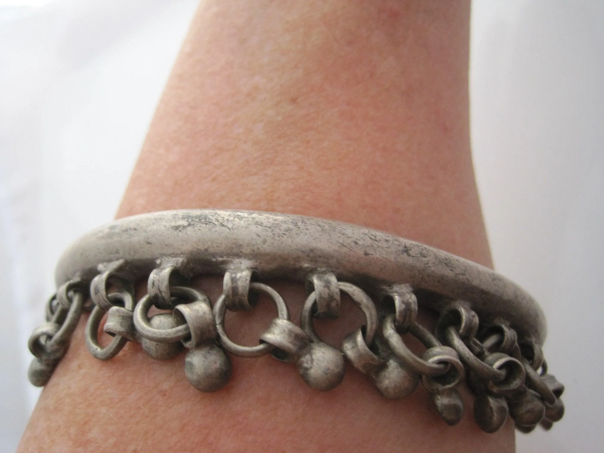 Vintage Egyptian Silver Zar Anklet or Foot Bracelet