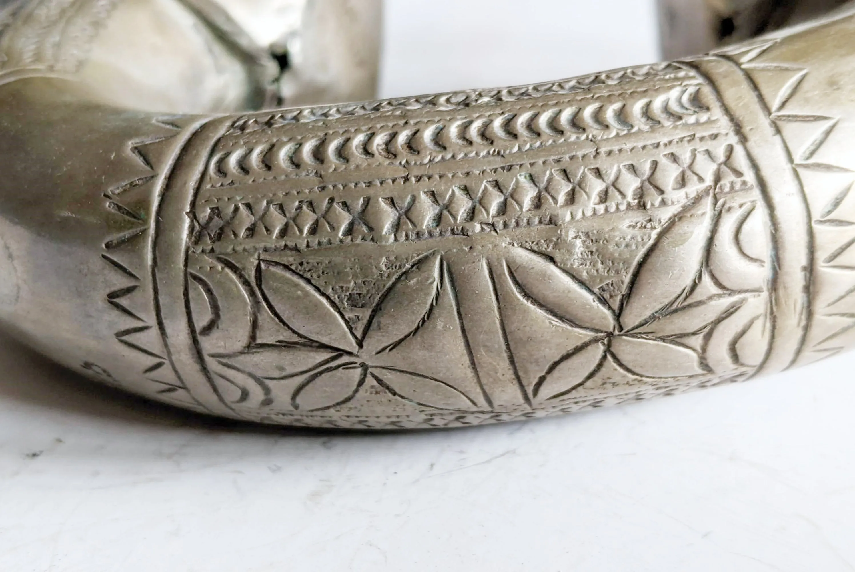 Vintage Heavy Silver Nubian Anklet or Foot Bracelet