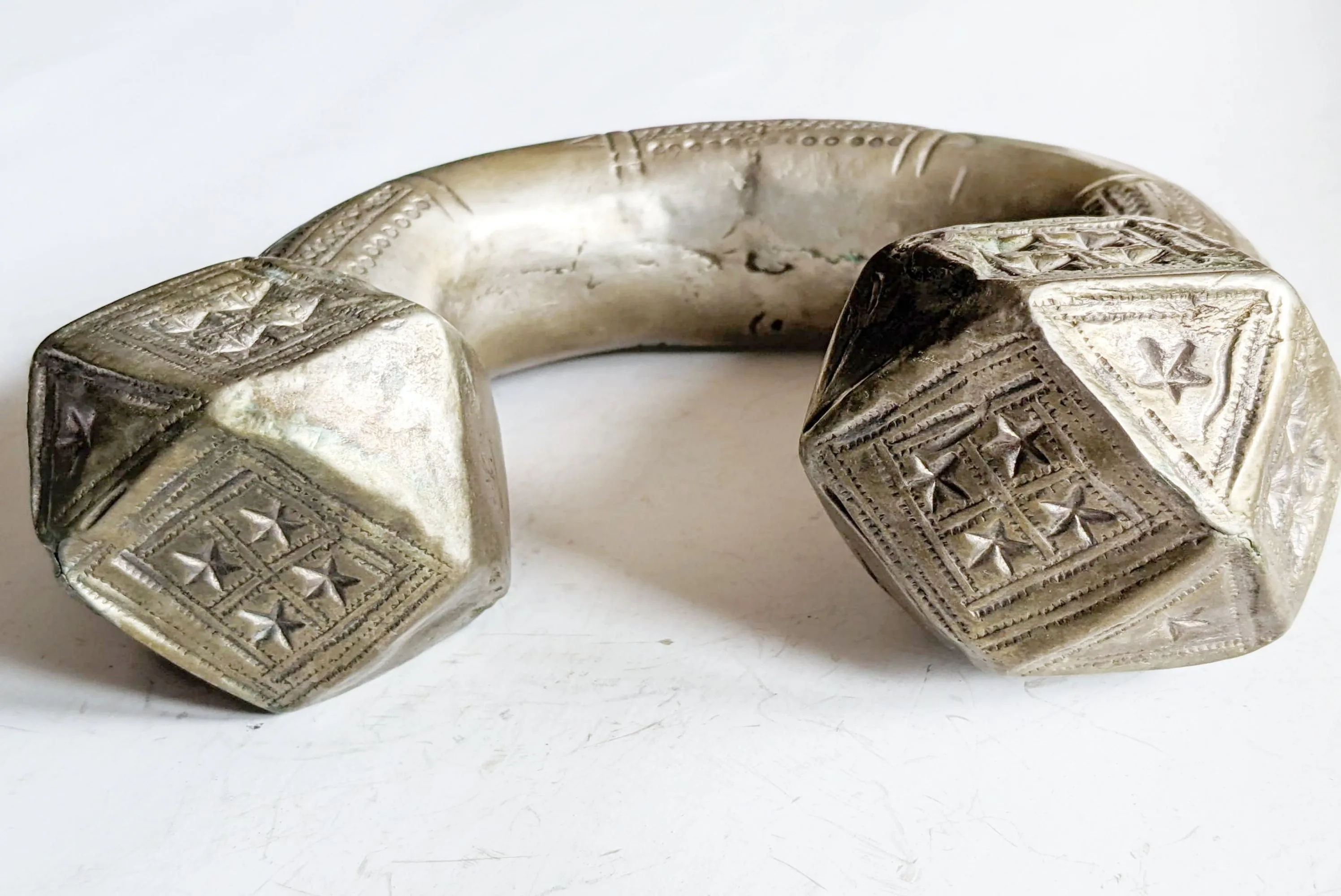 Vintage Heavy Silver Nubian Anklet or Foot Bracelet