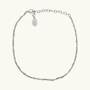 Waterproof Silver Fallon Anklet