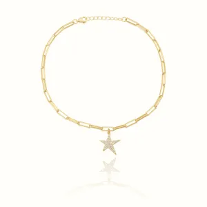 Women's Vermeil Diamond Bright Star Anklet