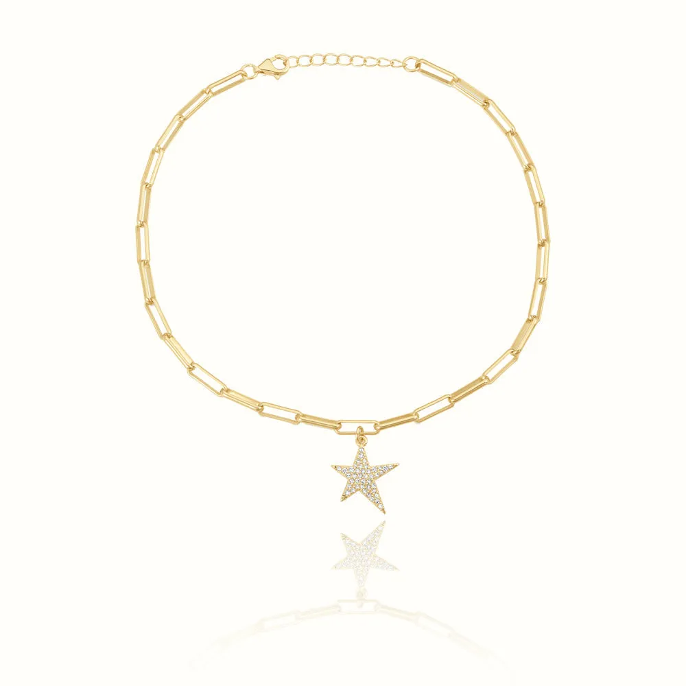 Women's Vermeil Diamond Bright Star Anklet