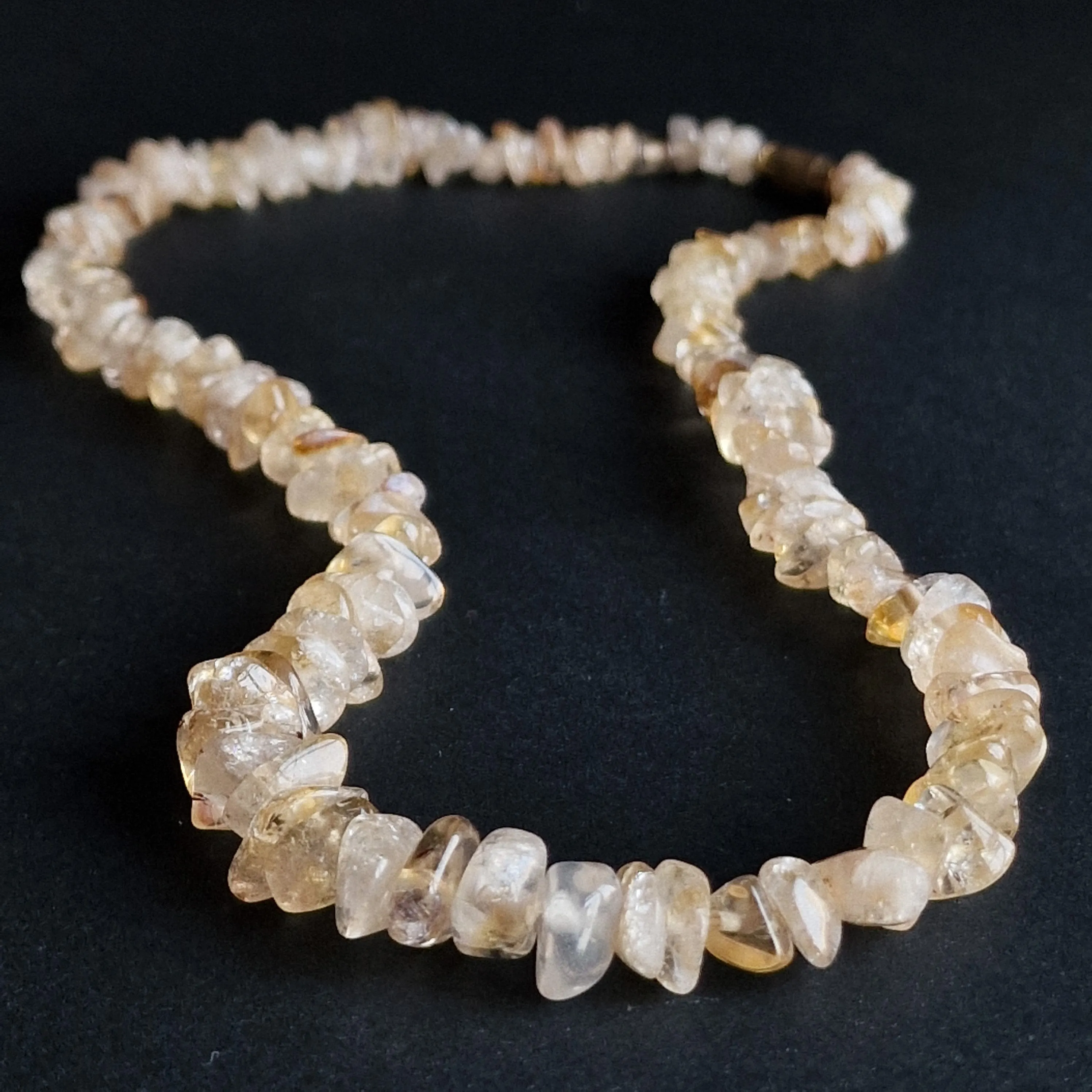 Wondrous Tumbled Citrine Gemstone Beaded Necklace